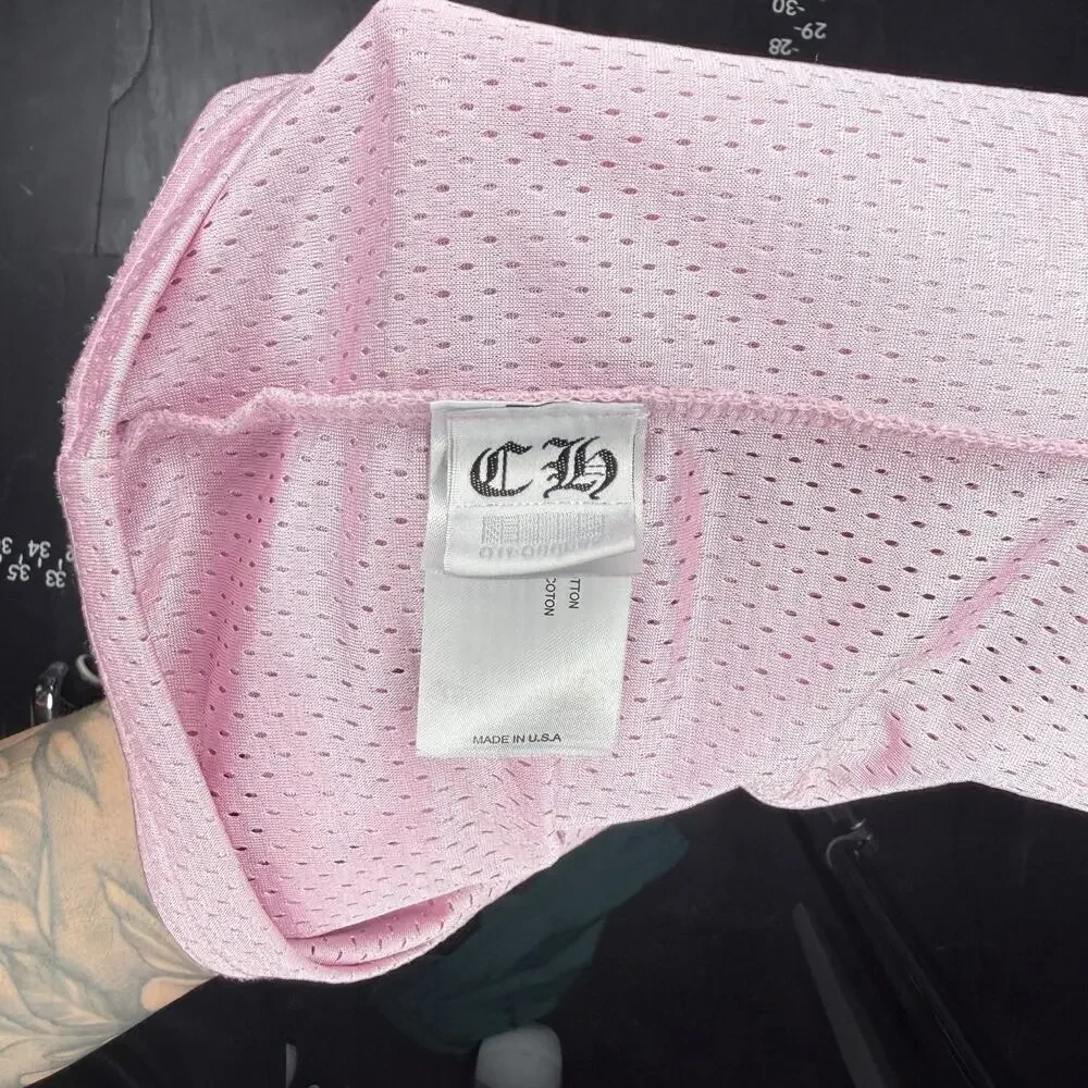 Chrome Hearts Pink 'Love You' Mesh Warm-Up Long Sleeve Jersey - Picture 5 of 8